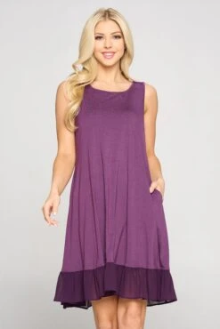 Chic Chiffon Ruffle Hem Tank Dress -Selected Women's Clothing Store DRS104 DPU