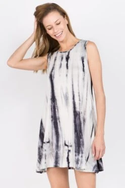 Island Breeze Tie-Dye Tunic Dress -Selected Women's Clothing Store DRS110 GRY