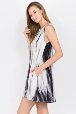 Island Breeze Tie-Dye Tunic Dress -Selected Women's Clothing Store DRS110 GRY 2