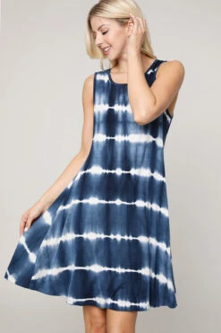 Island Breeze Tie-Dye Tunic Dress -Selected Women's Clothing Store DRS112 NAV 2