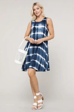 Island Breeze Tie-Dye Tunic Dress -Selected Women's Clothing Store DRS112 NAV 3 2