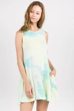 Island Breeze Tie-Dye Tunic Dress -Selected Women's Clothing Store DRS114 YEL