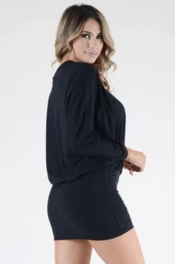 Lady's Night Dolman Tunic Dress -Selected Women's Clothing Store DRS135 BLK 3