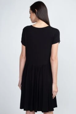 Babydoll Short Sleeve Swing Dress -Selected Women's Clothing Store DRS154 BLK 6