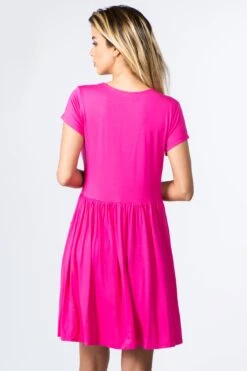 Babydoll Short Sleeve Swing Dress -Selected Women's Clothing Store DRS154 FUS 3