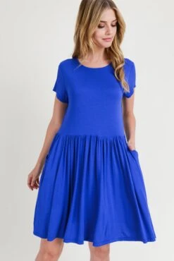 Babydoll Short Sleeve Swing Dress -Selected Women's Clothing Store DRS154 RBL 4