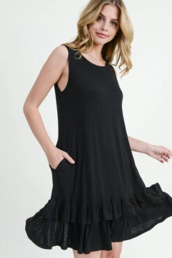 Flirt With A Twirl Sleeveless Ruffle Dress With Pockets -Selected Women's Clothing Store DRS182 BLK 11 f359cabb 0f13 4998 8469 a2cf969fa31d