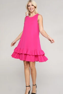 Flirt With A Twirl Sleeveless Ruffle Dress With Pockets -Selected Women's Clothing Store DRS182 FUS 3 f629671e c9d2 40f9 8325 ee12e408d59d