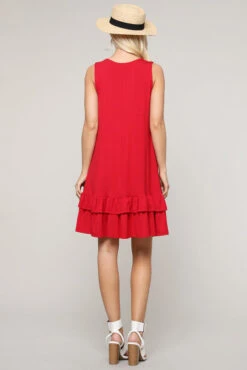 Flirt With A Twirl Sleeveless Ruffle Dress With Pockets -Selected Women's Clothing Store DRS182 RED 5 6391b603 c64c 4755 80ab 6ba58fbcbf88