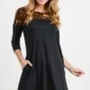 Cara Half Sleeve Cheetah Print A-Line Dress -Selected Women's Clothing Store DRS186
