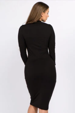 Wild Card Mock Neck Bodycon Dress -Selected Women's Clothing Store DRS190 BLK1