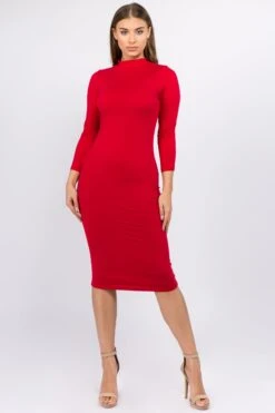 Wild Card Mock Neck Bodycon Dress -Selected Women's Clothing Store DRS190 CRM 5