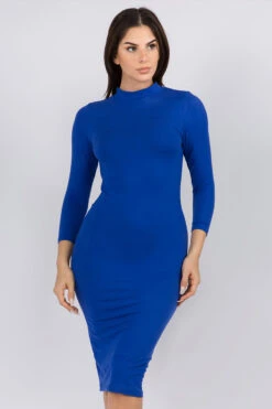Wild Card Mock Neck Bodycon Dress -Selected Women's Clothing Store DRS190 RBL1