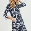 Fiery Zebra Print A-Line Dress -Selected Women's Clothing Store DRS213 WHT