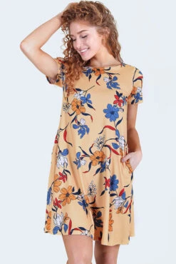 Blossom Of Lilies Fit And Flare Dress With Pockets