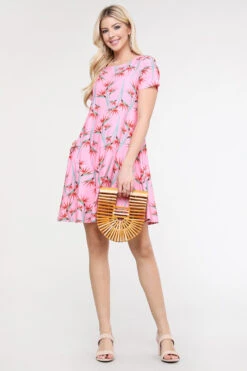 Birds Of Paradise Short Sleeve Fit & Flare Dress