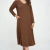 Plus Size Essential Maxi Dress With Pockets -Selected Women's Clothing Store DRS244P COF 4