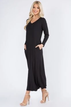 Essential Maxi Dress With Pockets -Selected Women's Clothing Store DRS244 BLK 3