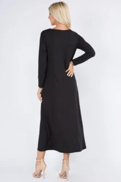 Essential Maxi Dress With Pockets -Selected Women's Clothing Store DRS244 BLK 4