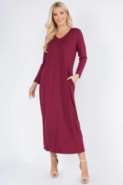 Essential Maxi Dress With Pockets -Selected Women's Clothing Store DRS244 BUG 2