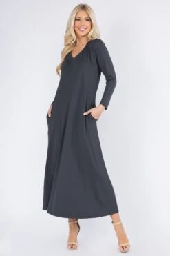 Essential Maxi Dress With Pockets -Selected Women's Clothing Store DRS244 CHA