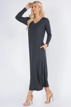 Essential Maxi Dress With Pockets -Selected Women's Clothing Store DRS244 CHA 3