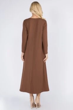 Essential Maxi Dress With Pockets -Selected Women's Clothing Store DRS244 COF 3