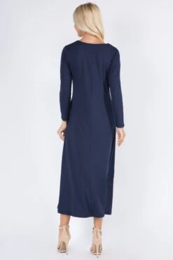 Essential Maxi Dress With Pockets -Selected Women's Clothing Store DRS244 NAV 4