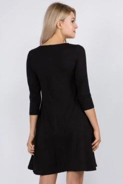 Free And Easy ¾ Sleeve Summer Swing Dress -Selected Women's Clothing Store DRS250 BLK3