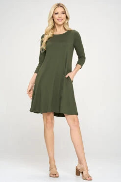 Free And Easy ¾ Sleeve Summer Swing Dress -Selected Women's Clothing Store DRS250 DOL 4 b1a646da e058 42a1 b754 242d09e4ad9e