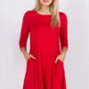 Free And Easy ¾ Sleeve Summer Swing Dress