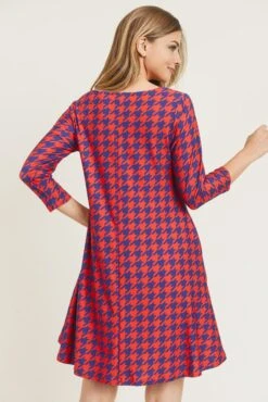 Houndstooth ¾ Sleeve Dress -Selected Women's Clothing Store DRS257 RSB 6