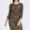 Filigree Midi Bodycon Dress -Selected Women's Clothing Store DRS265 GLD