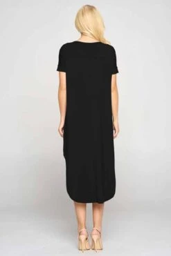 Casual Rounded Hem Midi Dress -Selected Women's Clothing Store DRS306 BLK 3 9b15972d 4b5c 4caa ad71 fa9ca8cf5bd6