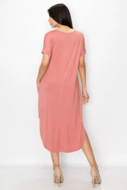 Casual Rounded Hem Midi Dress -Selected Women's Clothing Store DRS306 DMU 3 l