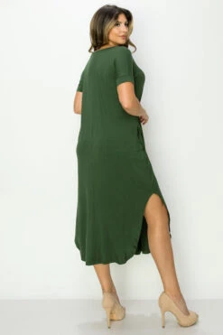 Casual Rounded Hem Midi Dress -Selected Women's Clothing Store DRS306 FRG4
