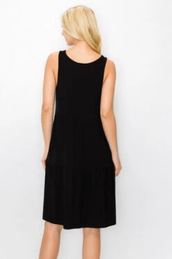 Bohemian Layered Hem Dress -Selected Women's Clothing Store DRS320 BLK 3 l