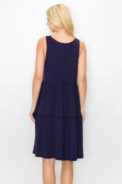 Bohemian Layered Hem Dress -Selected Women's Clothing Store DRS320 NVY 3 l