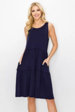 Bohemian Layered Hem Dress -Selected Women's Clothing Store DRS320 NVY l 83939021 bf24 491a 88ac 5ba1c6cb5bc8