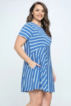 Multidirectional Lined A-line Dress- Plus Size -Selected Women's Clothing Store DRS322P DEM 2
