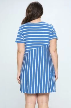 Multidirectional Lined A-line Dress- Plus Size -Selected Women's Clothing Store DRS322P DEM 3