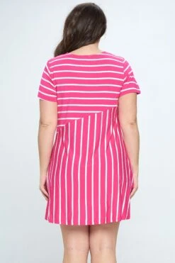 Multidirectional Lined A-line Dress- Plus Size -Selected Women's Clothing Store DRS322P FUS 3