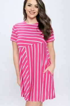 Multidirectional Lined A-line Dress- Plus Size -Selected Women's Clothing Store DRS322P FUS 4