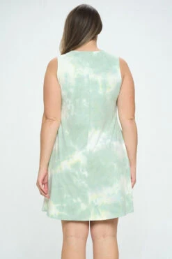 Plus Women's Sleeveless Tie-Dye Dress -Selected Women's Clothing Store DRS349p LGR 3 l