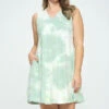 Plus Women's Sleeveless Tie-Dye Dress -Selected Women's Clothing Store DRS349p LGR l