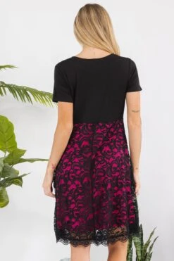 Women's Lace Overlay A-line Dress -Selected Women's Clothing Store DRS356 FUS 3 5f32a44b 8b63 42f6 8e7a cd72a44ea046