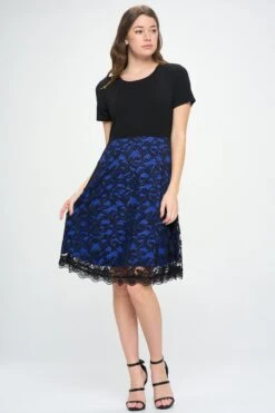 Women's Lace Overlay A-line Dress -Selected Women's Clothing Store DRS356 RBL 5