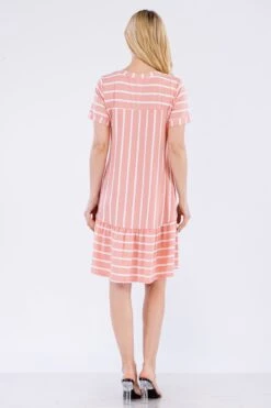 Women's Ruffled Striped Shift Dress -Selected Women's Clothing Store DRS357 DSR 5