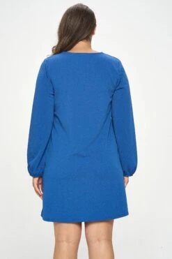 Plus Women's Long Sleeve Shift Dress -Selected Women's Clothing Store DRS361P RBL 3