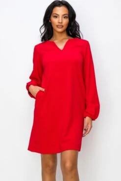 Women's Long Sleeve Shift Dress -Selected Women's Clothing Store DRS361 CRM